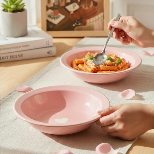 Pink Eternal Heart Pasta Plate