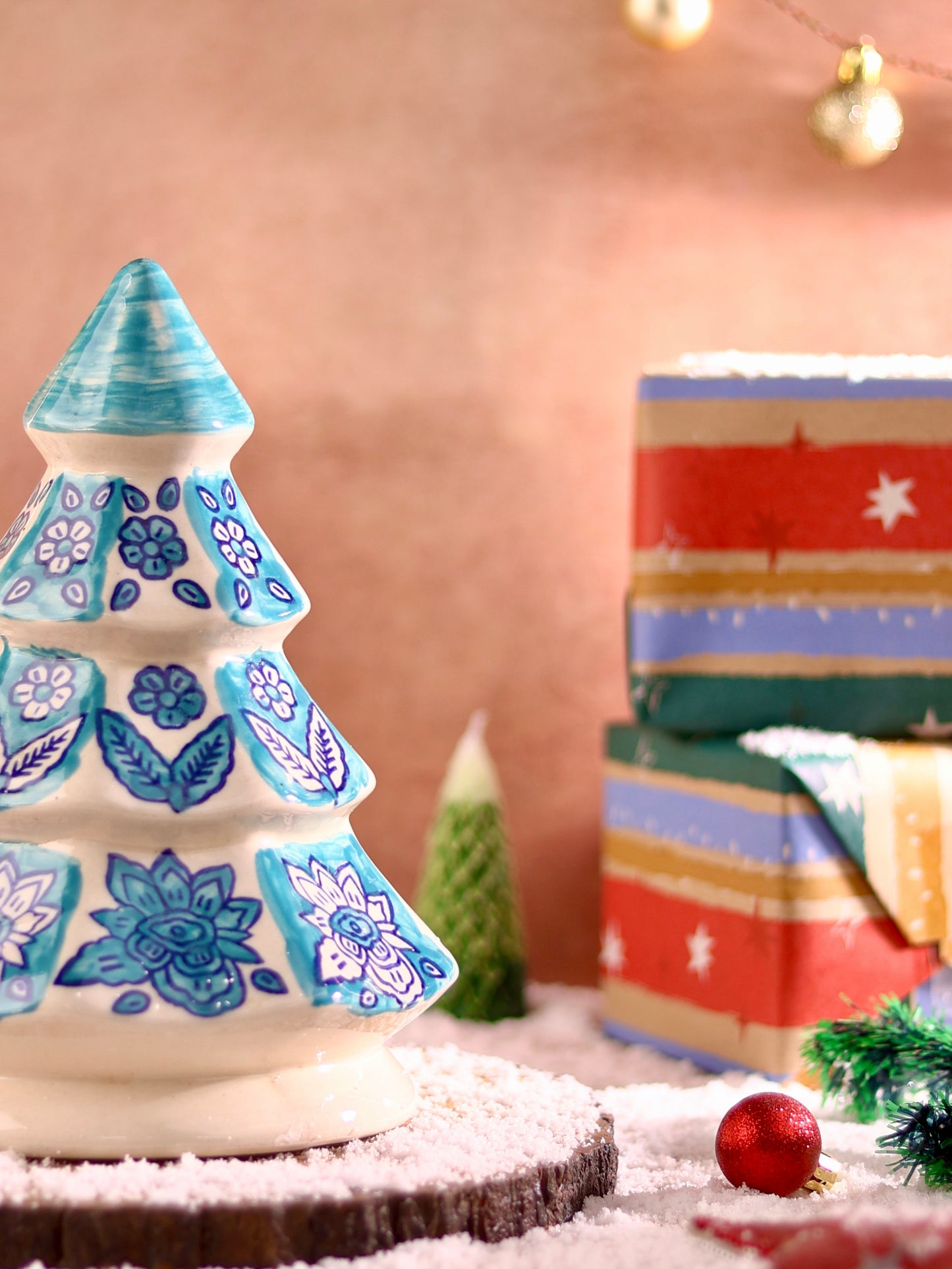 Snowflake Blossom Ceramic Christmas Tree