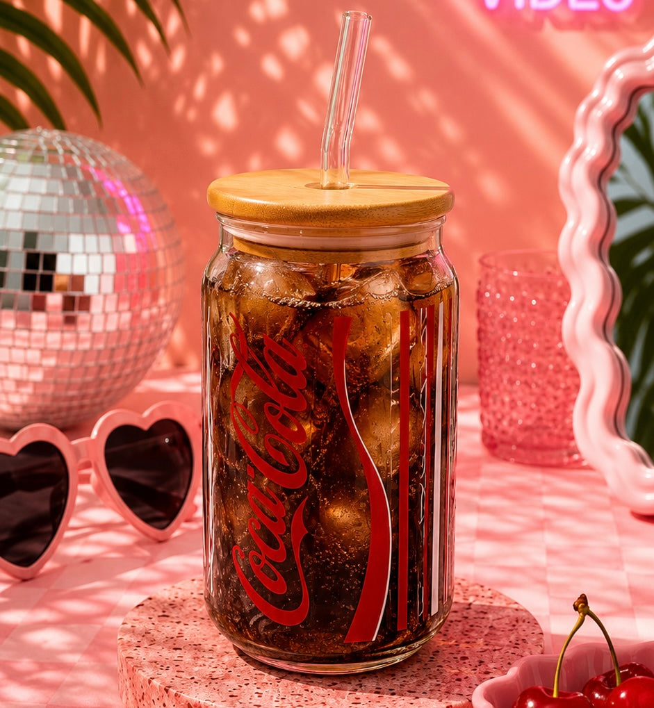Coke Series Ophelia Glass Sipper - with UV DTF sticker