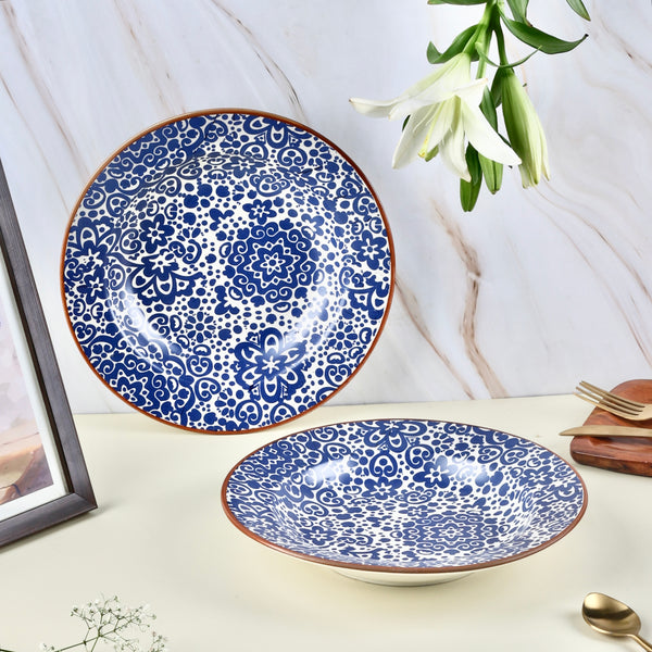 Blue Phool Bagh Pasta Plate Large