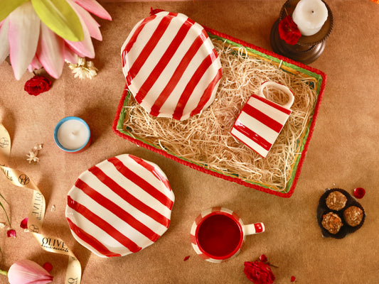 Red Festive Stripes Diwali Hamper