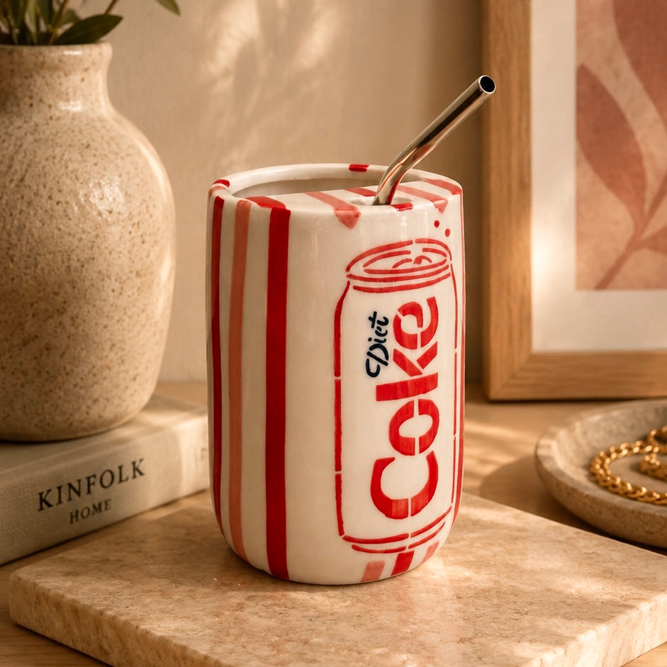 Diet Coke Sipper - with stainless steel straw