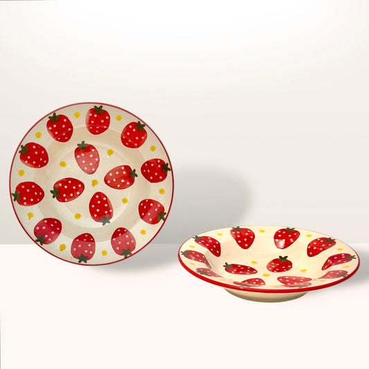 Strawberries and Daisies Pasta Plate Large