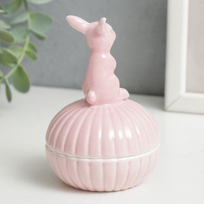Bunny Jewellery or Trinket Jar Light Pink