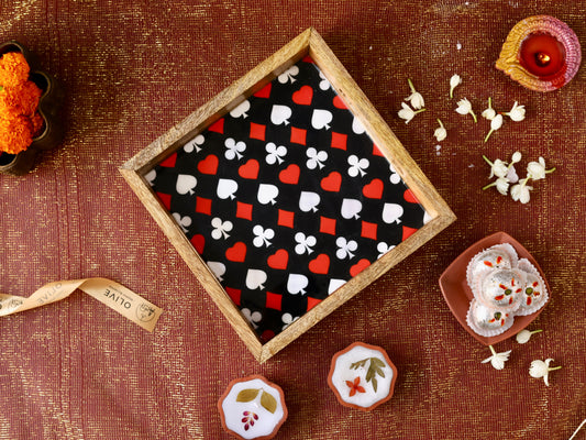 Deck of Cards wooden tray