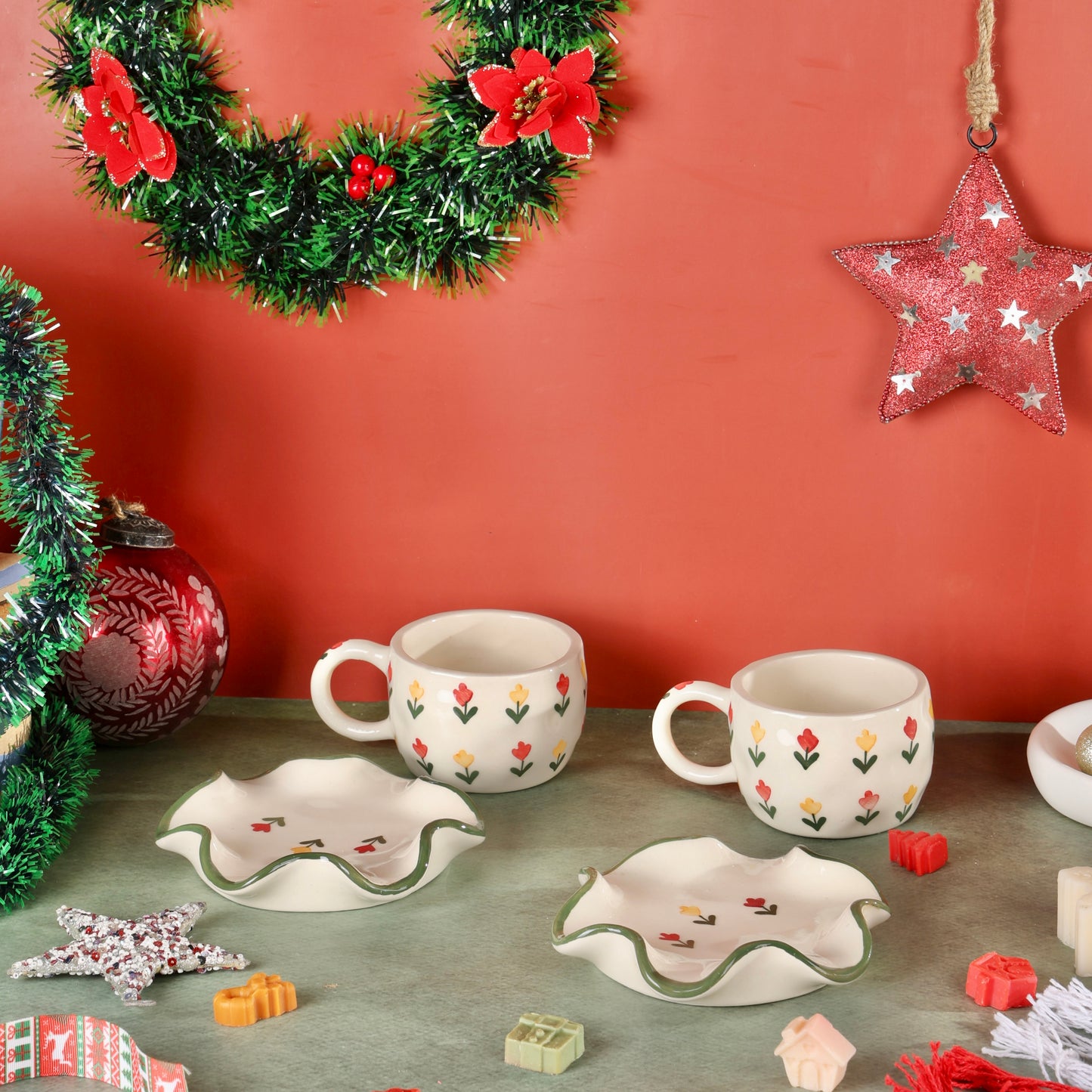 Tulip Blooming Garden Cup and Saucer - Pack of one