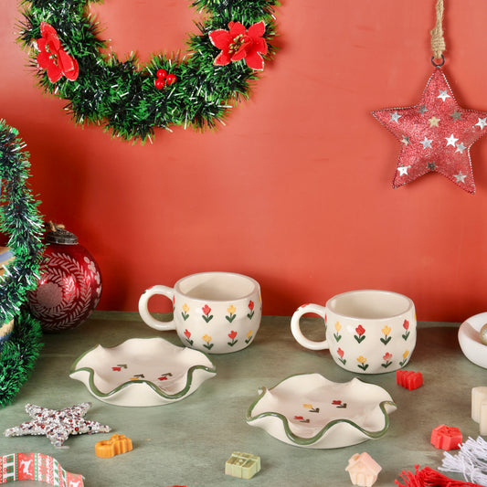 Tulip Blooming Garden Cup and Saucer - Pack of one