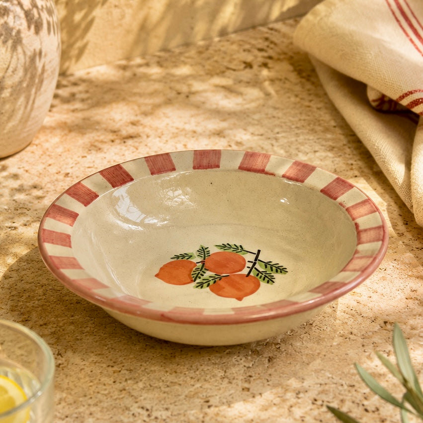Citrus Stripes Positano Pasta Plate - Pack of one