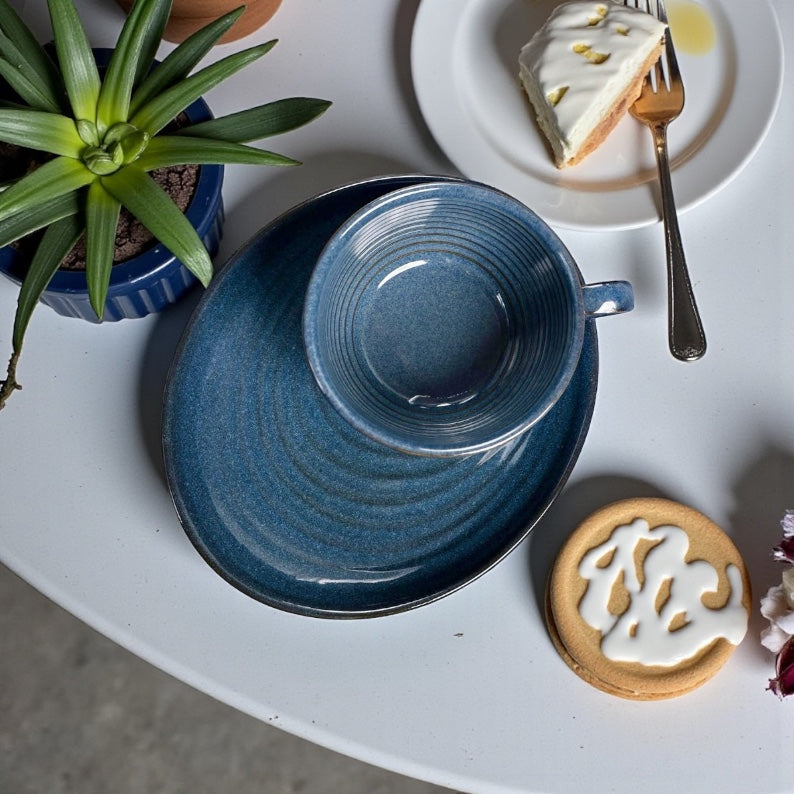 Medusa Glossy Cafe Style Cup and Saucer