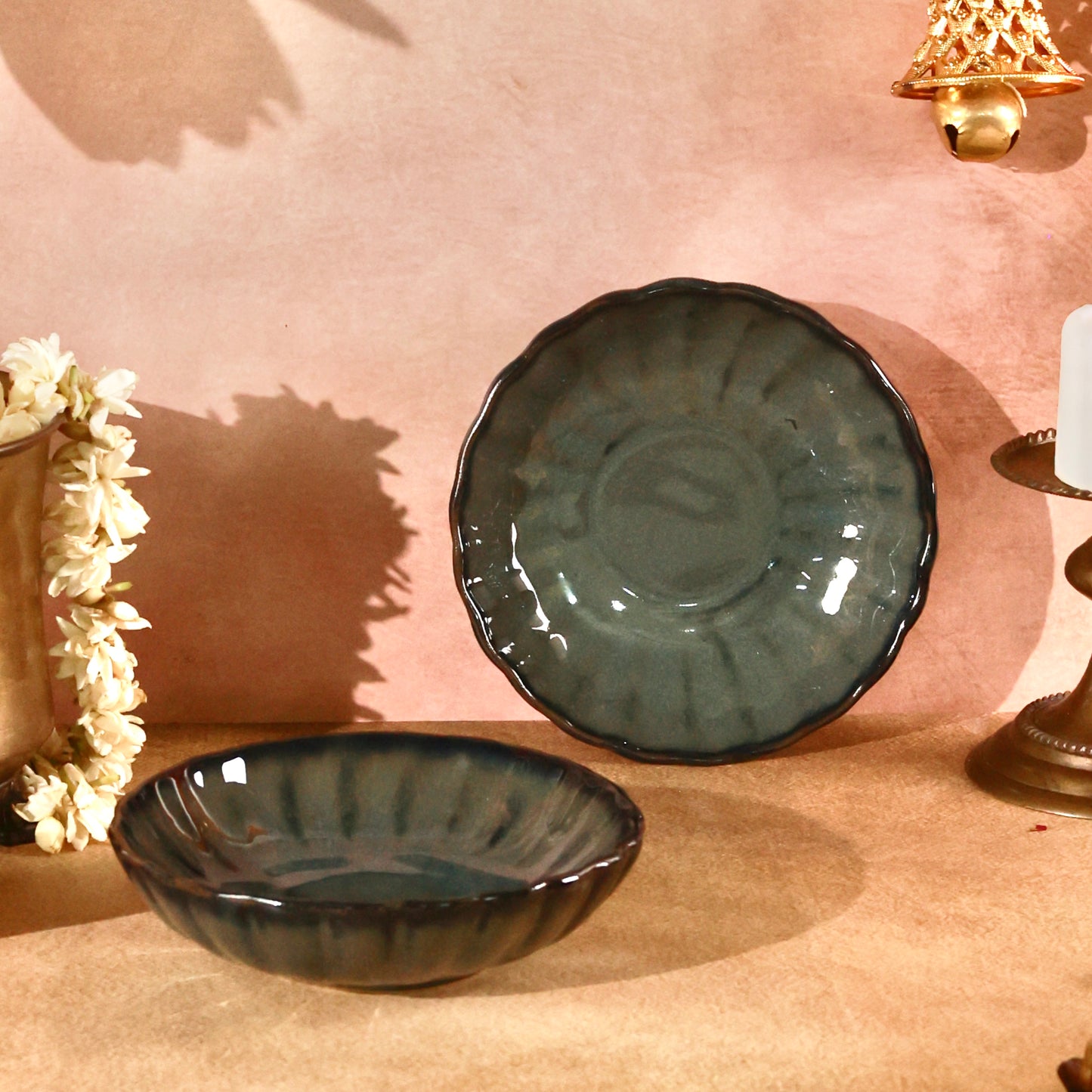 Varsha Scalloped Shallow Bowls