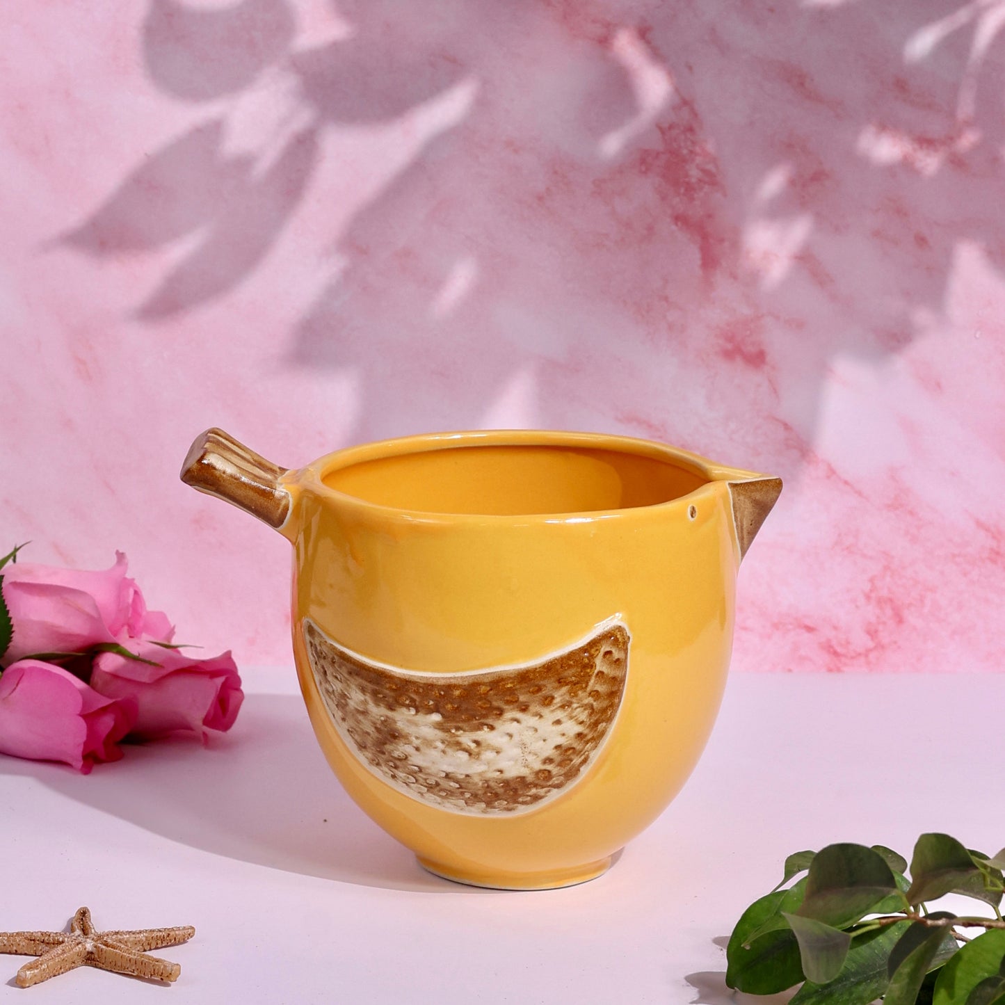 Yellow Birdie Planter Large