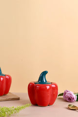 Ceramic Bell Pepper Jars - Yellow, Red & Green