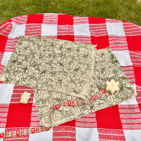 Poinsettia Whisper Table Mats - Set of 2