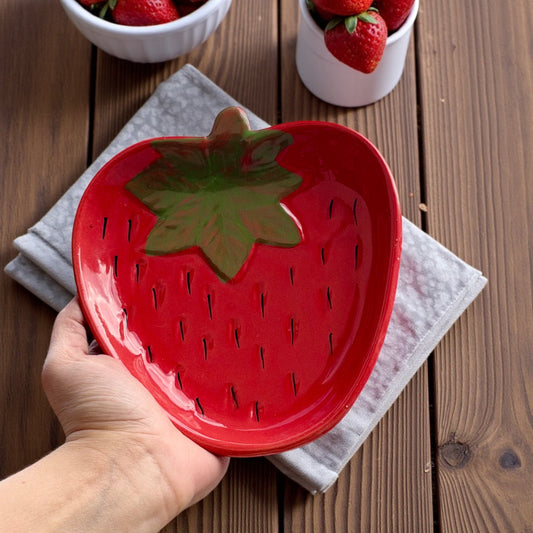 Strawberry Fields All Purpose Snack Plate with minor imperfections