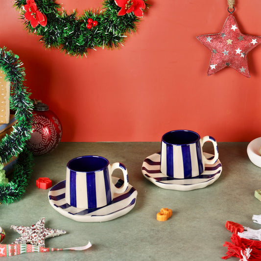 Deep Blue Zen Stripes Snack Set - 4 pieces