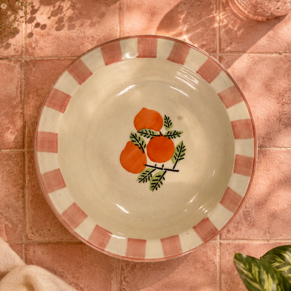 Citrus Stripes Positano Pasta Plate - Pack of one