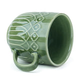 Pine Haven Green Embossed Mug - Set of 2