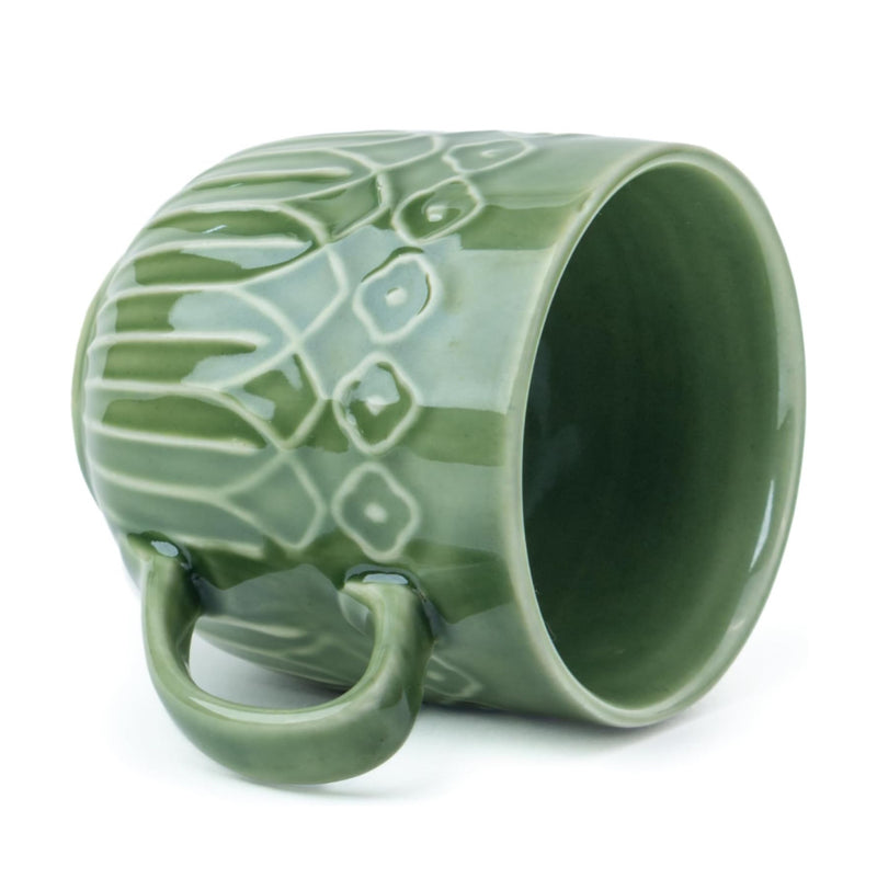 Pine Haven Green Embossed Mug - Set of 2