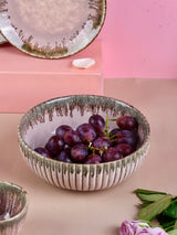 Pastel Pink Stoneware Serving Bowls Large & Small