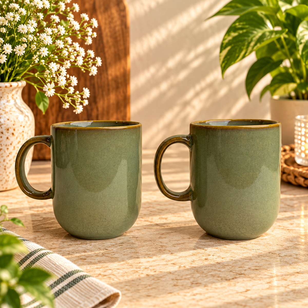 Frosted Porcelain Mugs - Set of 2