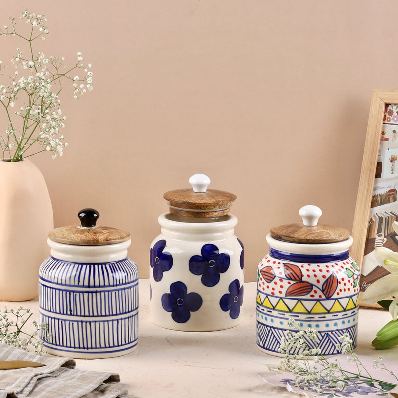 Handpainted Airtight Ceramic Jars