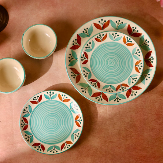 Mughal Garden Handpainted Dinner Set for 2 - 6 pieces