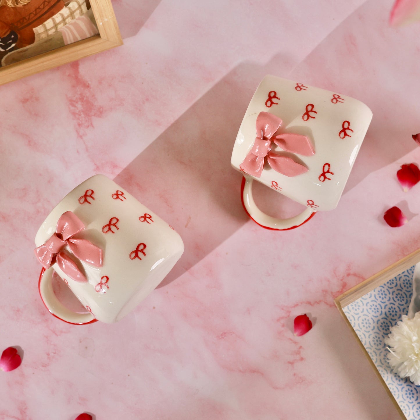 Rosette Bow Mug - Set of 2