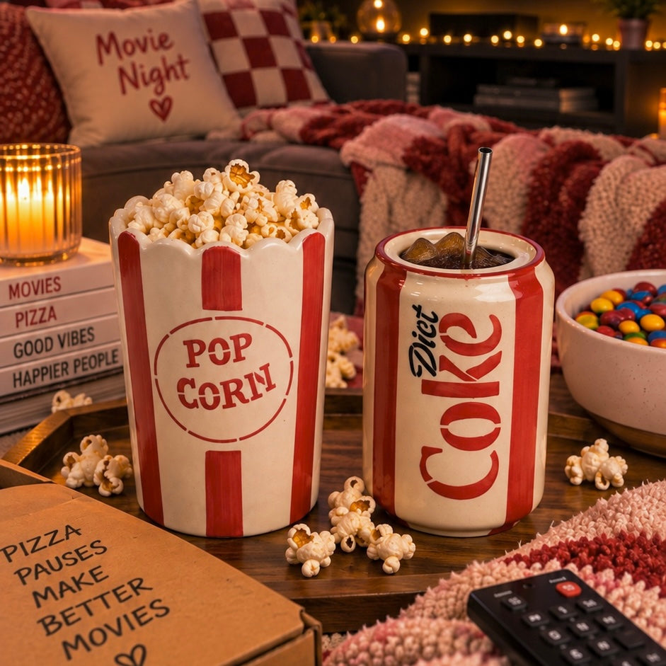 Can Diet Coke Sipper and Popcorn Tub - Nostalgia