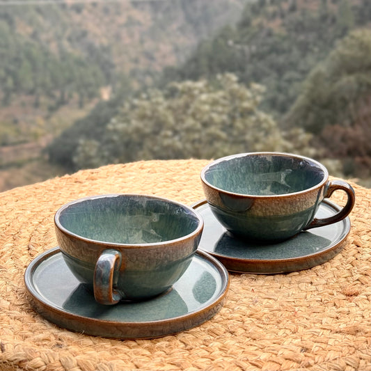 Hazel Wide Cappuccino Cup and Saucer