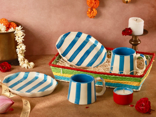 Blue Festive Stripes Diwali Hamper