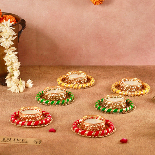 Rang Jyoti T light holders (Set of 6)