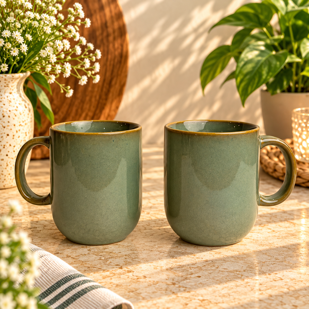 Frosted Porcelain Mugs - Set of 2
