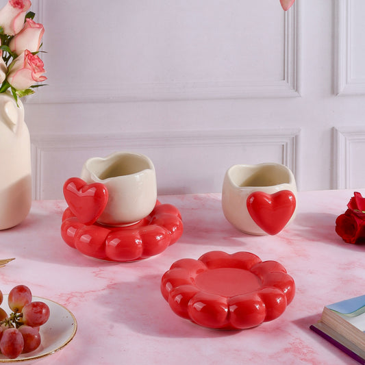 Heart Cloud Whimsical Cup & Saucer Set - Enchanting Collection