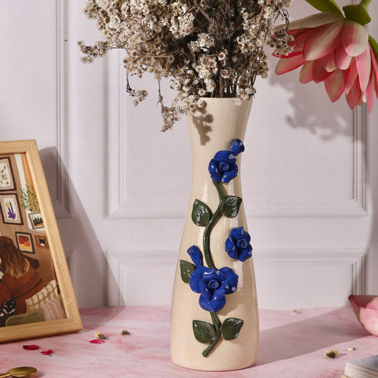 Verushka 3D Vase Dark Blue (Dried flowers not included)