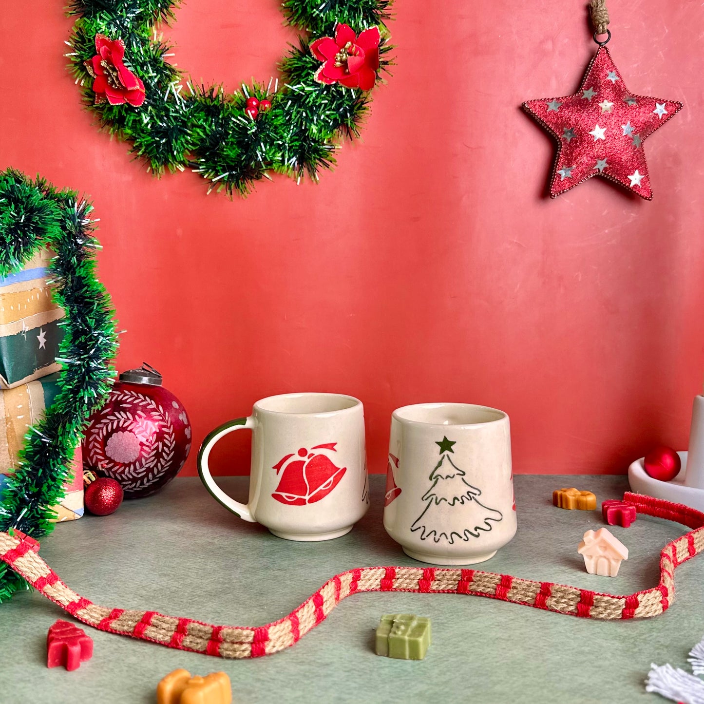 Holiday Cheer Stoneware Mug - Set of 2