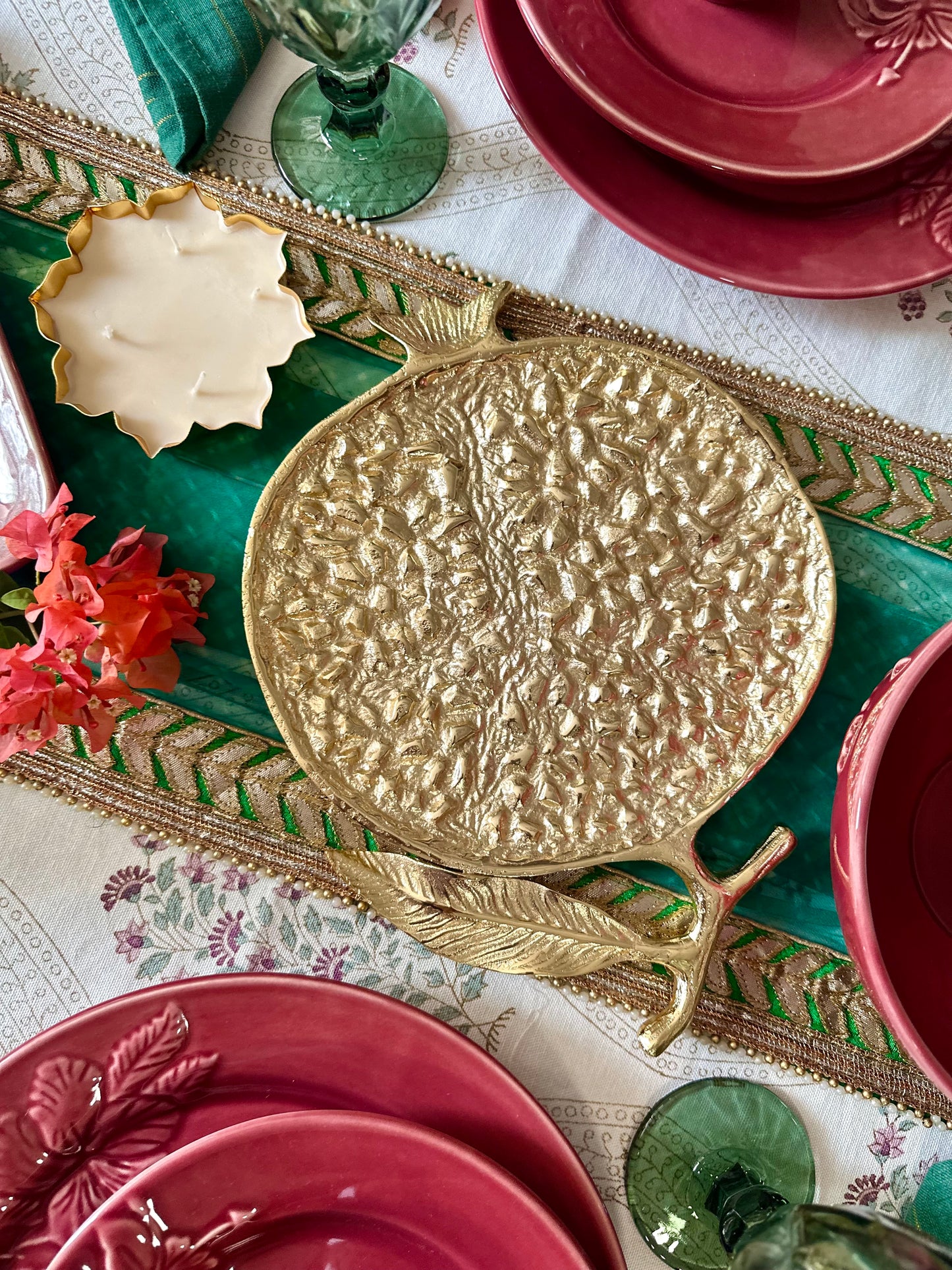The Gilded Pomegranate Platter for Decor