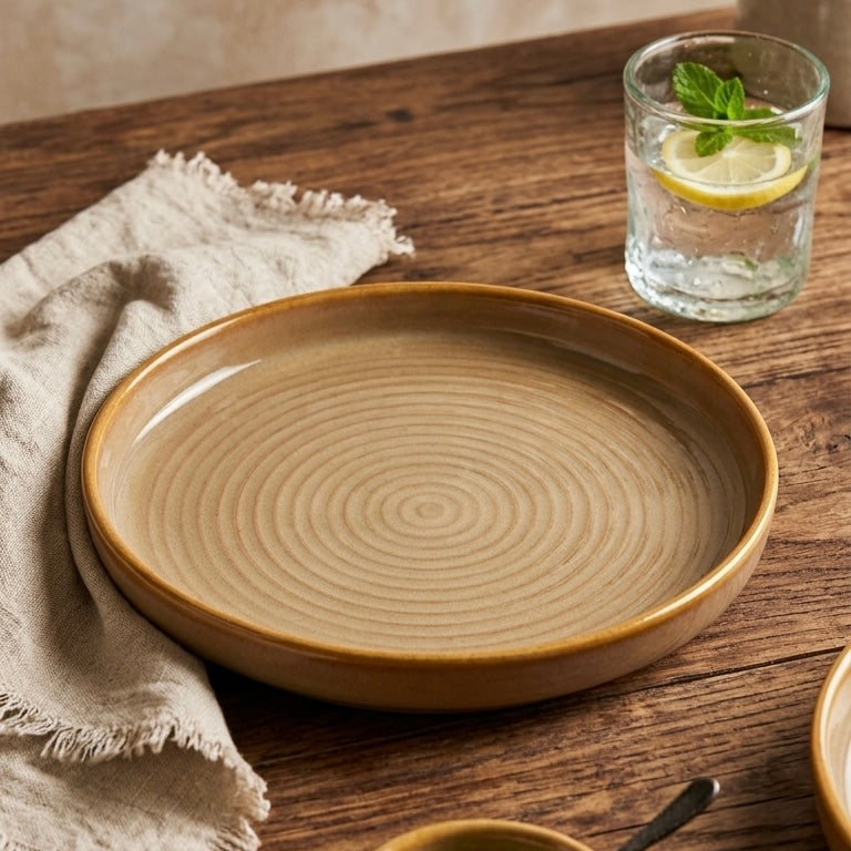 Aranya Beige Deep Sided Platter or Tray