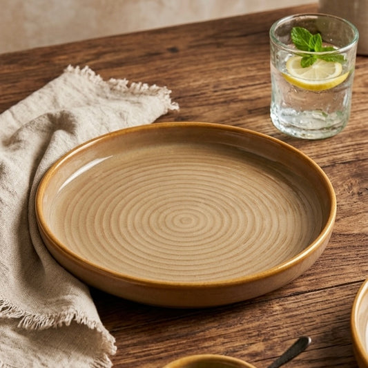 Aranya Beige Deep Sided Platter or Tray