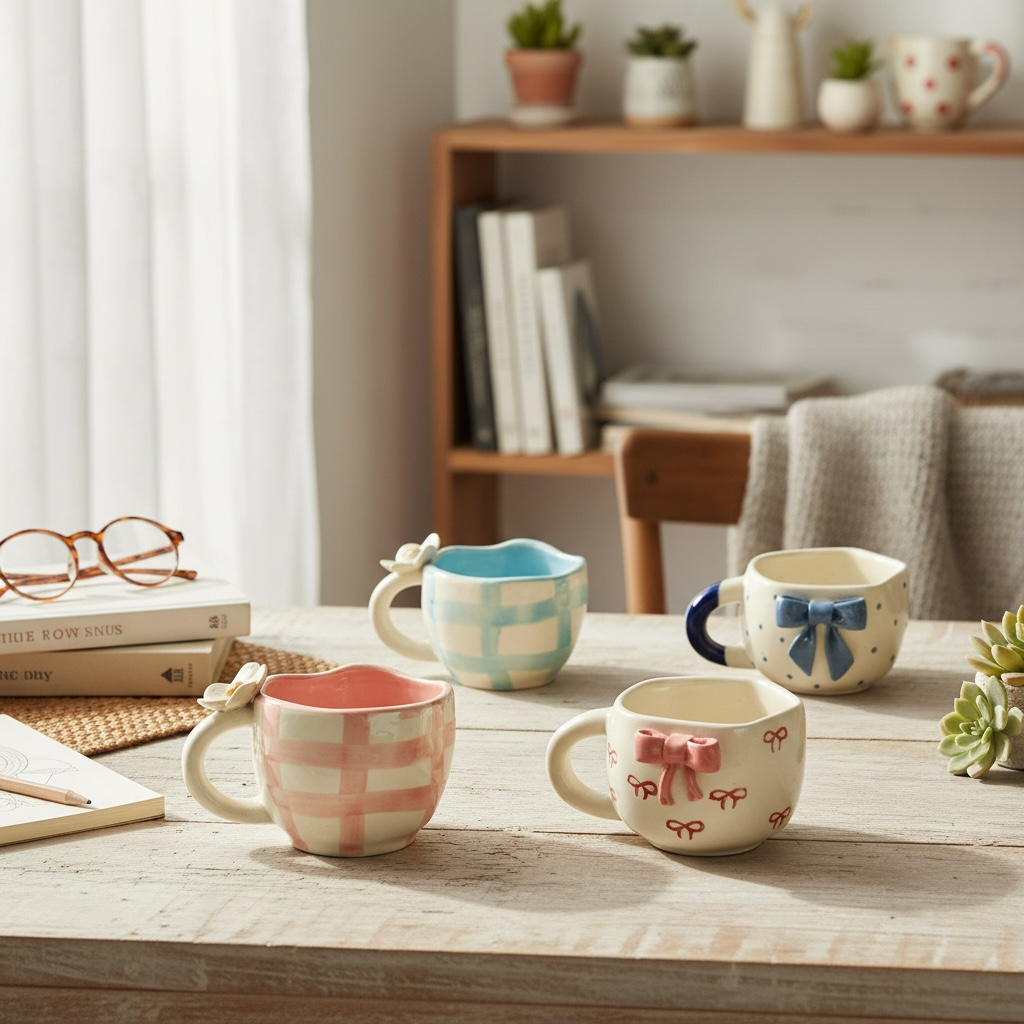 Bow and Bloom Mug Set of 5