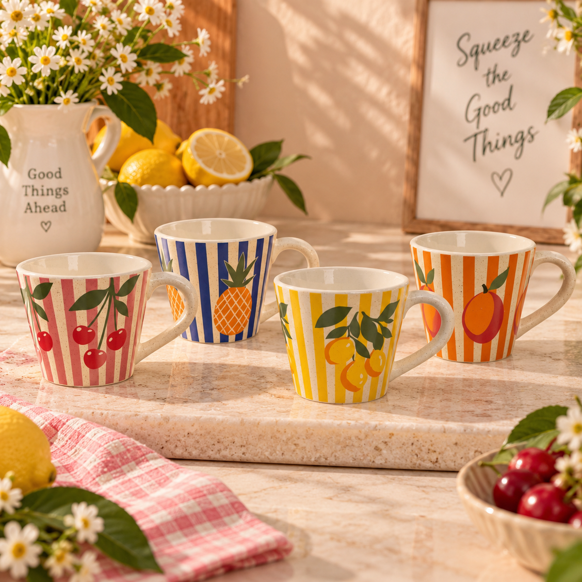 Sunlit Ordhard Cups - Pack of 4