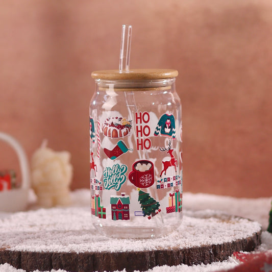 Hohoho Christmas Sipper with UV DTF Sticker