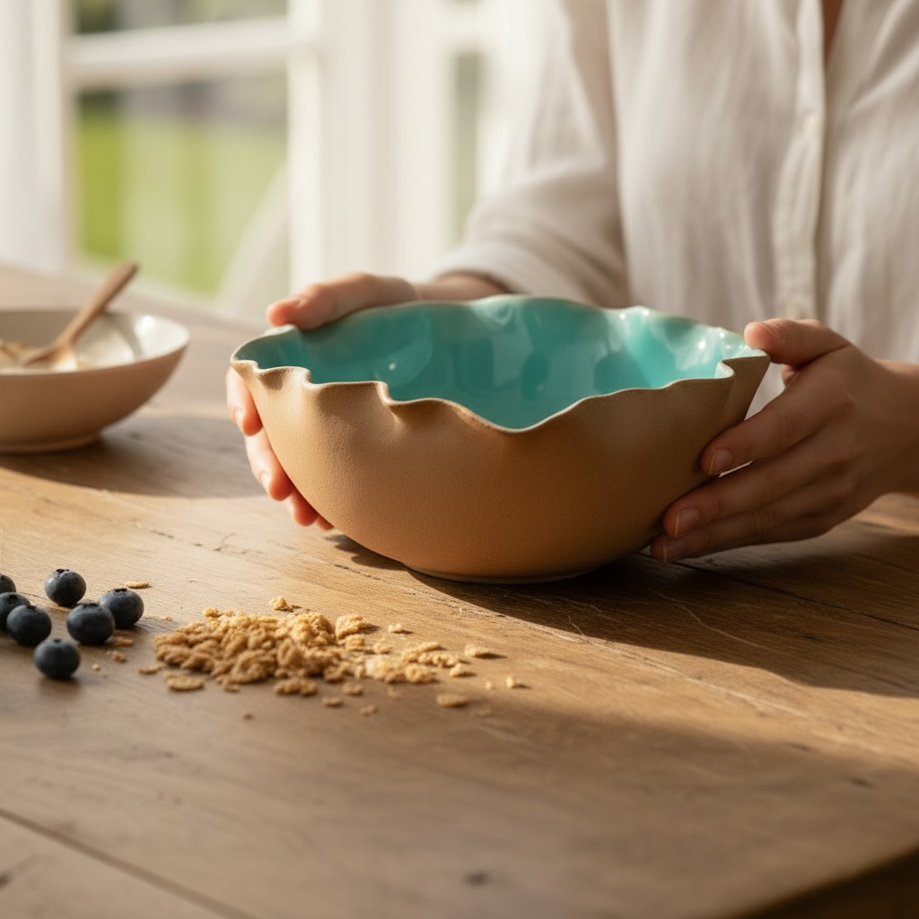 Ocean Whisper Studio Pottery Serving Bowl