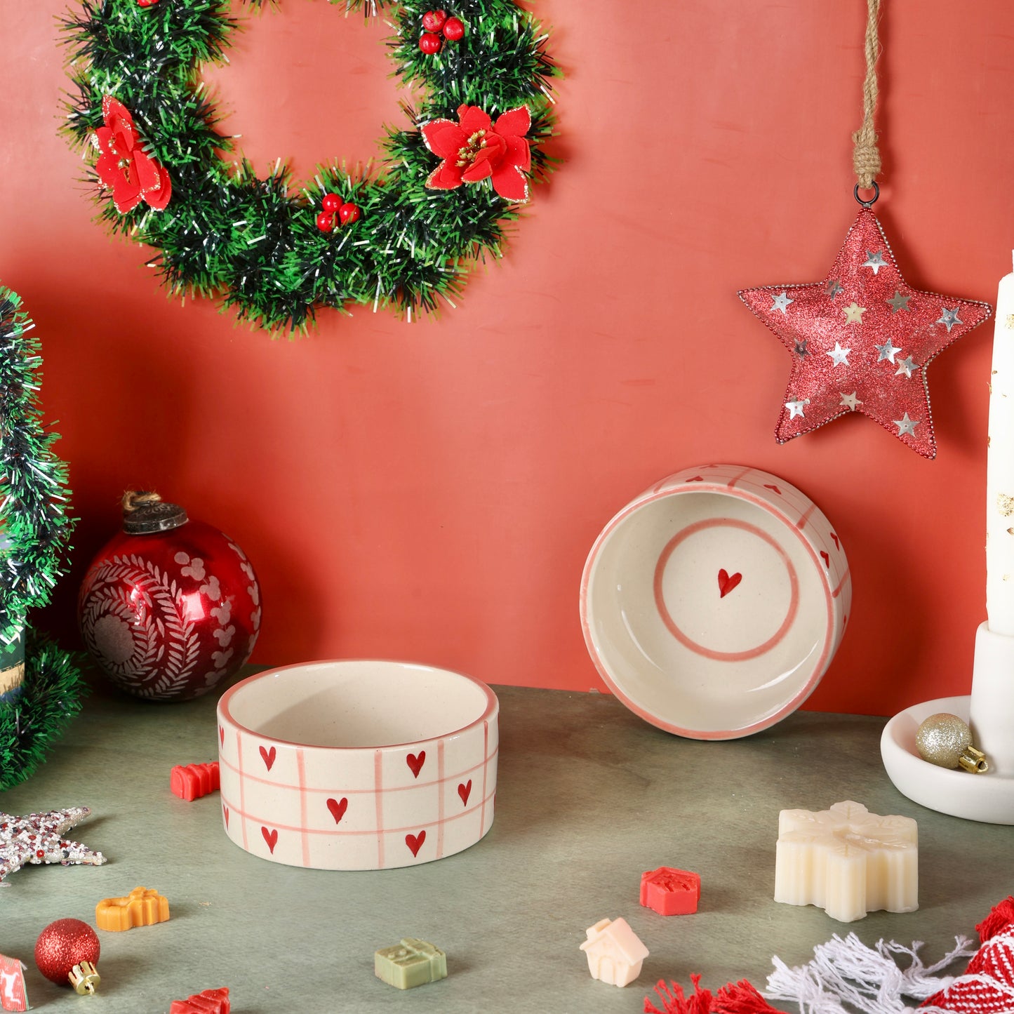 Beating Heart Handpainted Flat Bowl