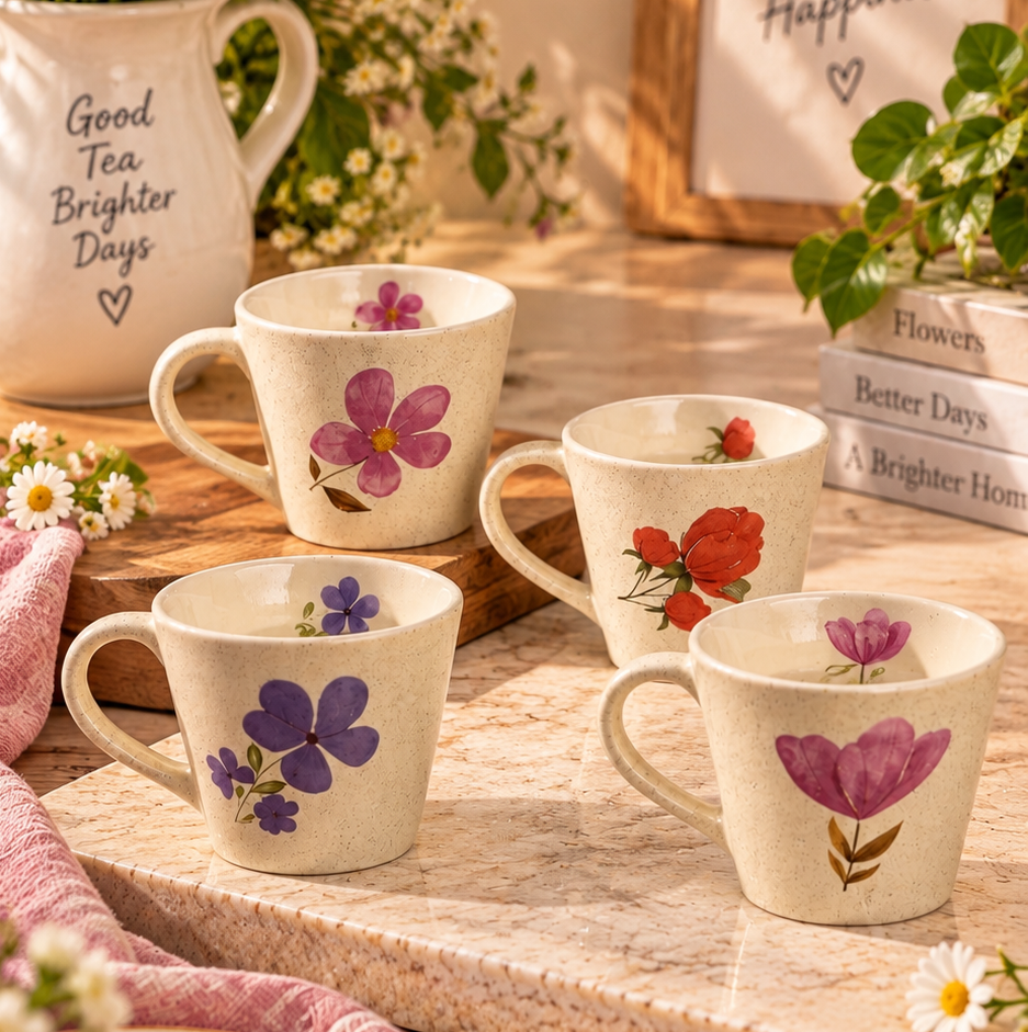 Garden Whispers Cups - Pack of 4