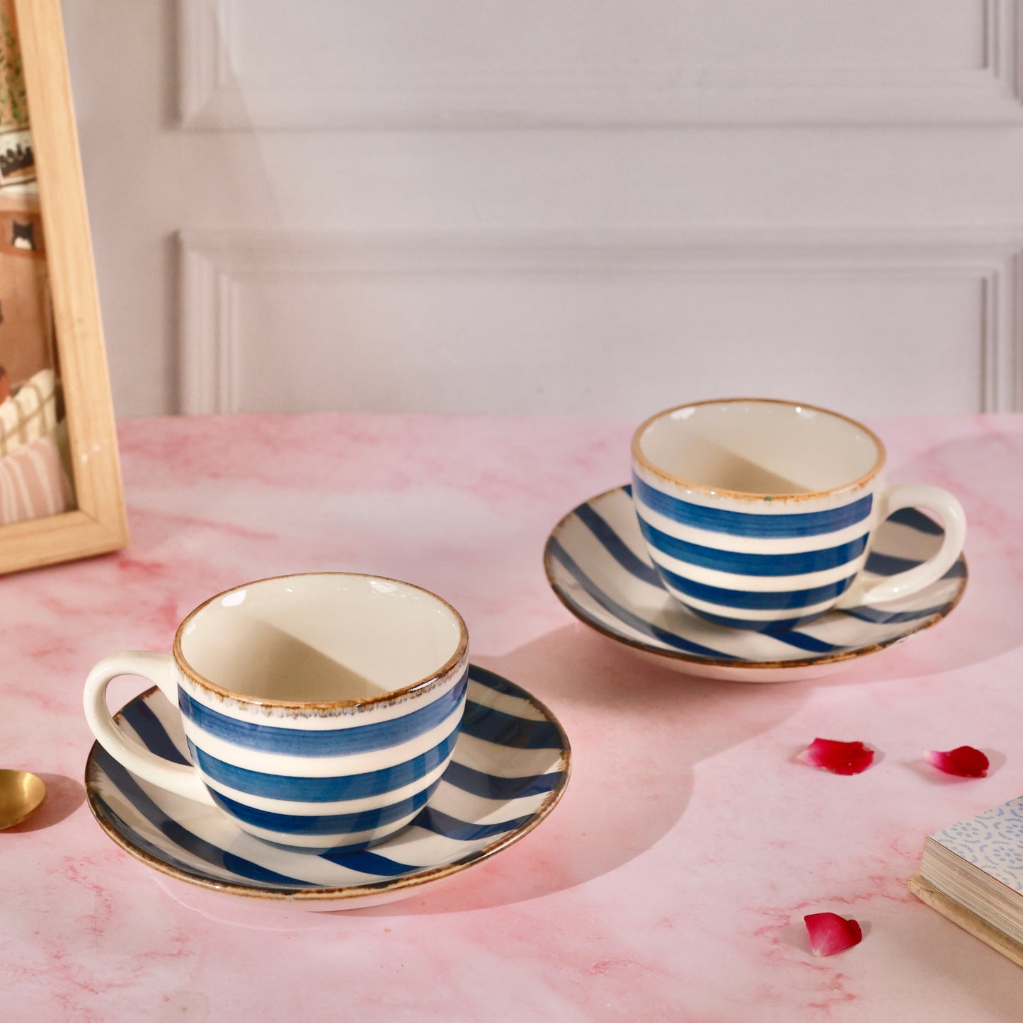 Amalfi Handpainted Cup and Saucer - Pack of 1 cup and 1 saucer