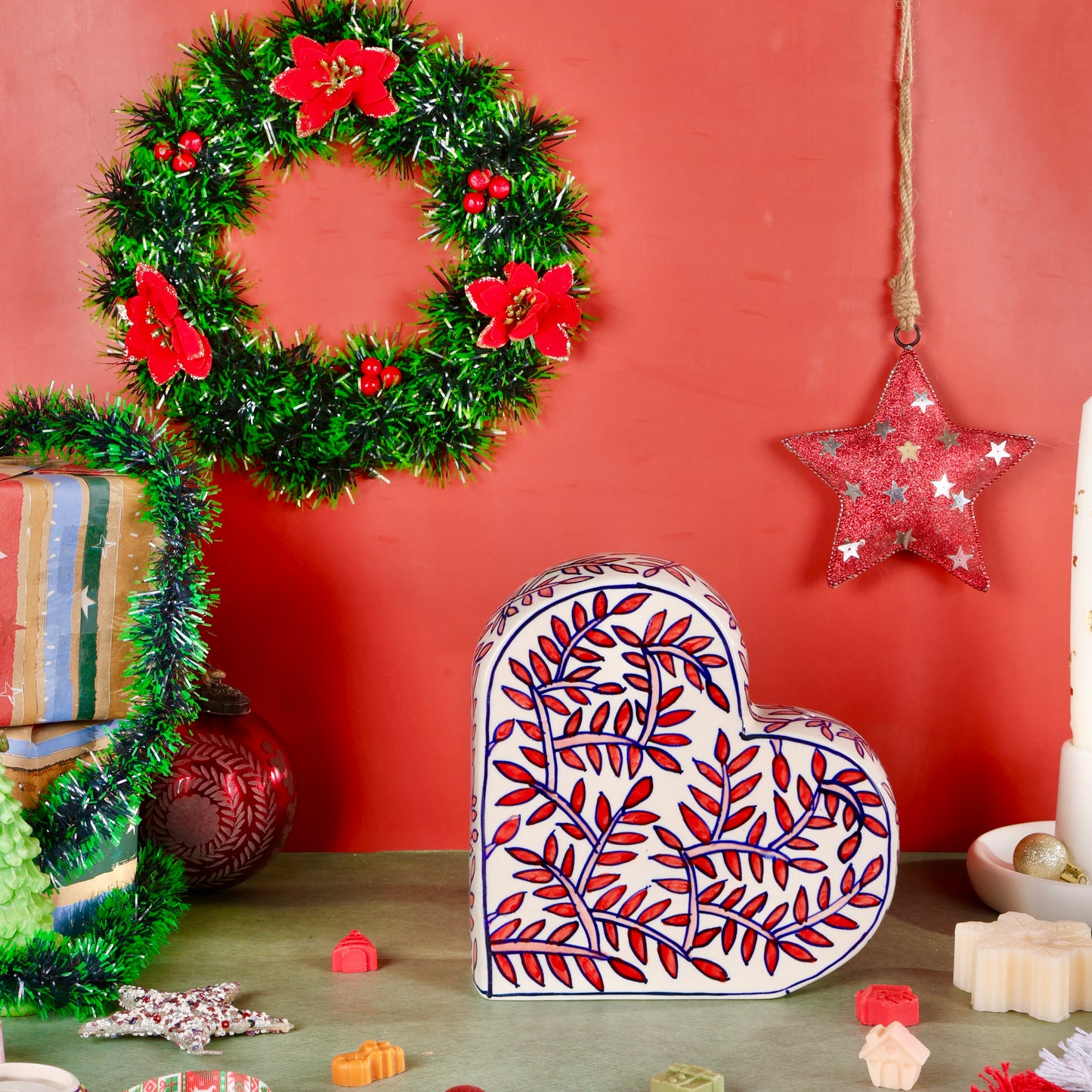 Handpainted Ceramic Heart Decor