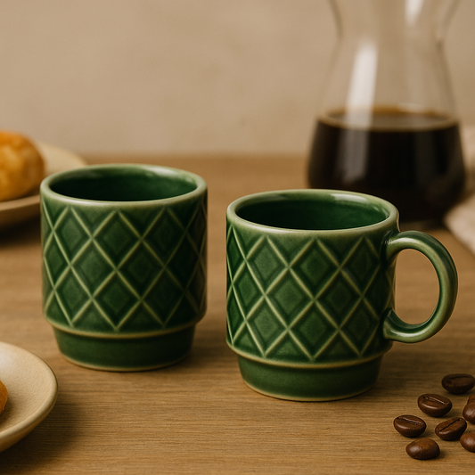 Emerald Diamond Espresso Cups - Pack of 2