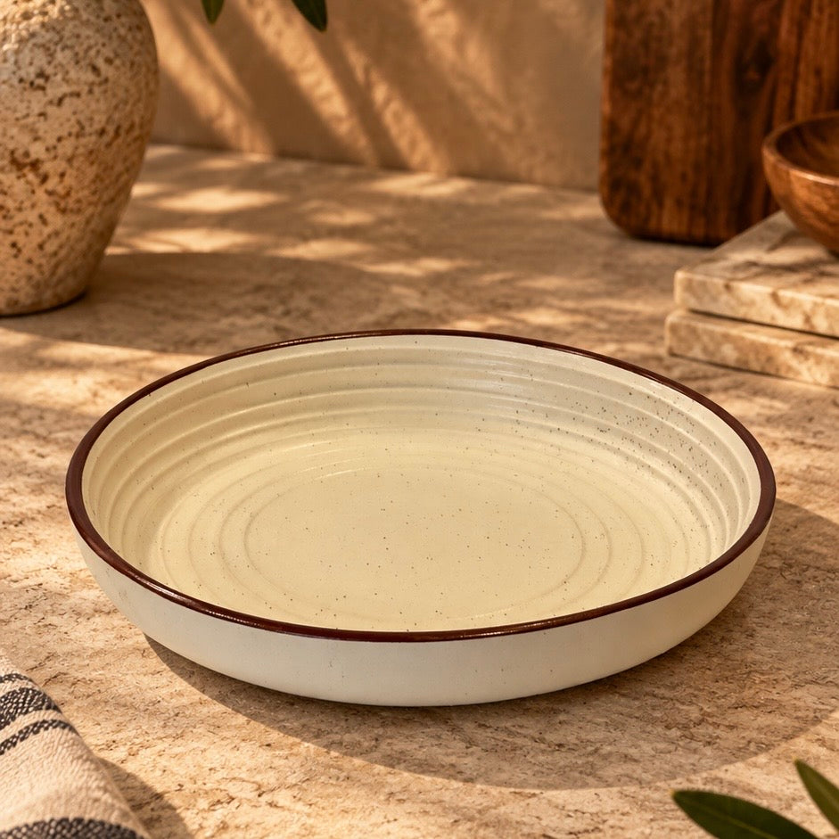 Nira Spiral Large Shallow Bowl