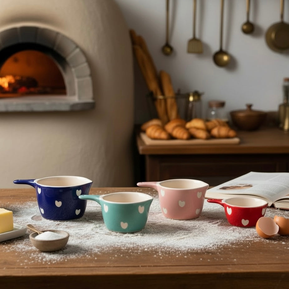 Handpainted Sweetheart Nestled Measuring Cup Set of 4