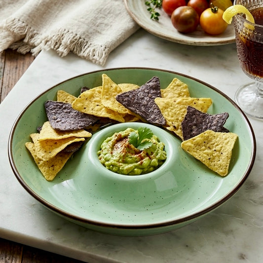 Studio Pottery Spiral Chip and Dip Platters